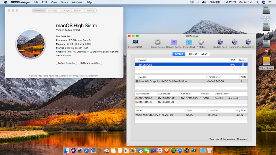 Success Hackintosh macOS High Sierra 10.13.6 Build 17G65 at Dell Inspiron 14 3458
